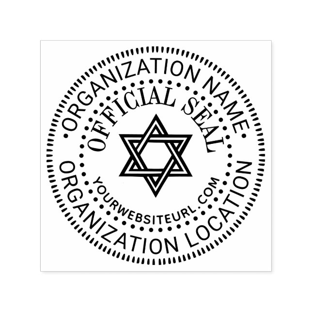 Star of David #1 Custom Official Seal Name Loc URL Self-inking Stamp (Design)
