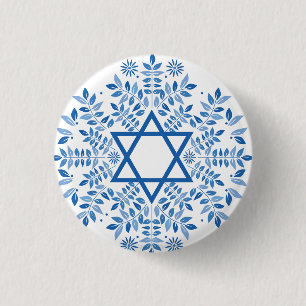 star of david  1 inch round button