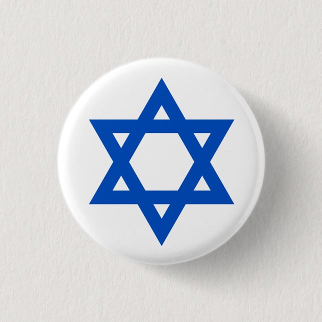 "STAR OF DAVID" 1 INCH ROUND BUTTON (Front)
