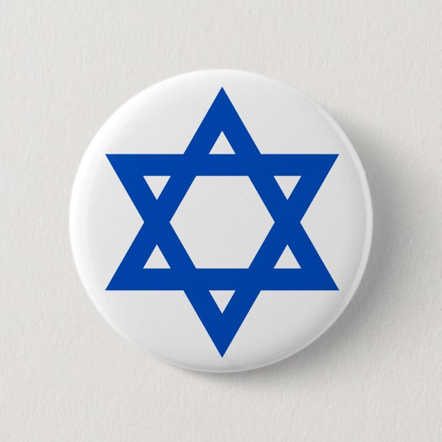 "STAR OF DAVID" 2 INCH ROUND BUTTON (Front)