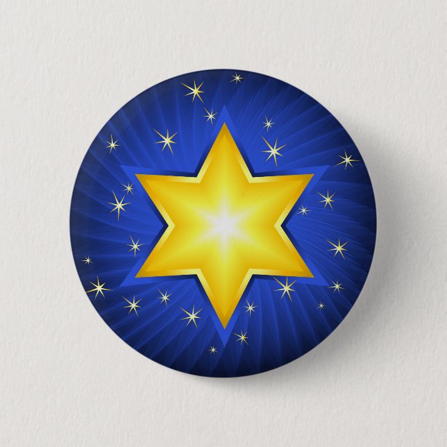 Star of David 2 Inch Round Button (Front)