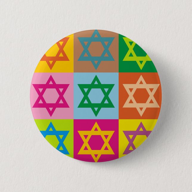 Star of David 2 Inch Round Button (Front)