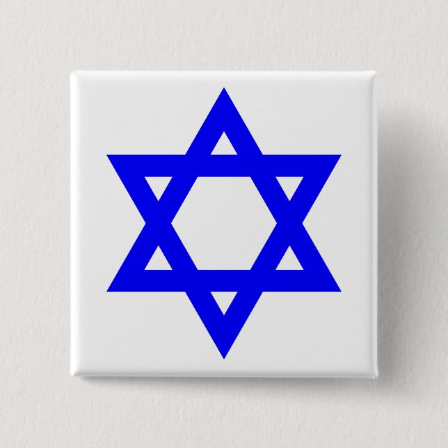 Star of David 2 Inch Square Button (Front)