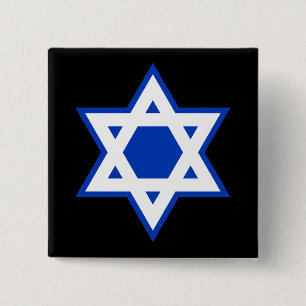 Star of David 2 Inch Square Button