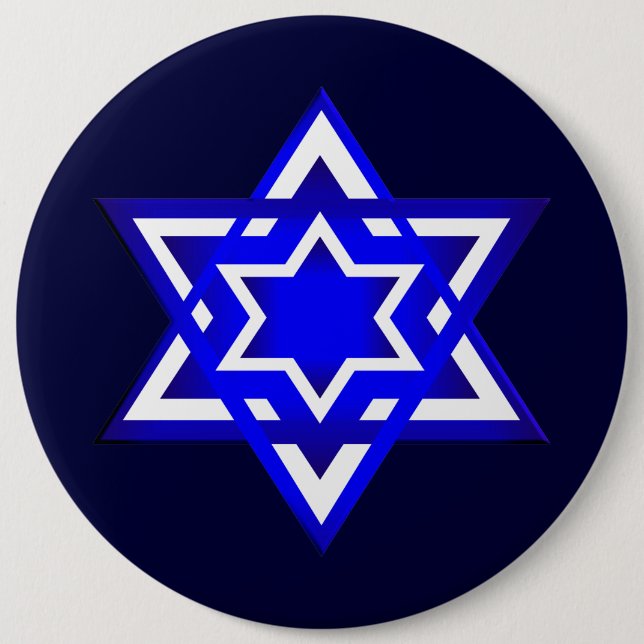 Star of David 3d 6 Inch Round Button (Front)