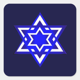 Star of David 3d Square Sticker