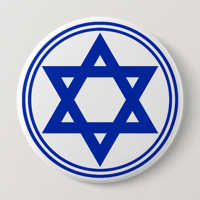 Star of David 4 Inch Round Button (Front)
