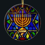 STAR OF DAVID AND MENORAH CERAMIC ORNAMENT<br><div class="desc">PHOTO</div>