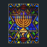 STAR OF DAVID AND MENORAH POSTCARD<br><div class="desc">PHOTO</div>