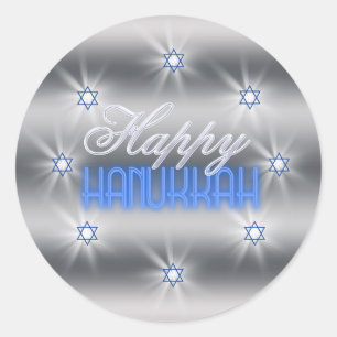 Star of David Array Silver SDAX Classic Round Sticker