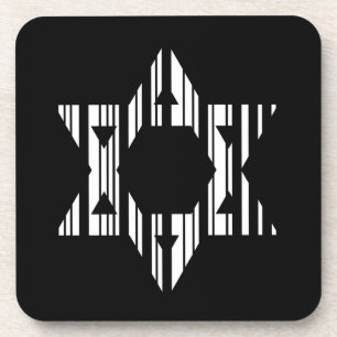 STAR OF DAVID BAR CODE Judaism Pattern Design Coaster