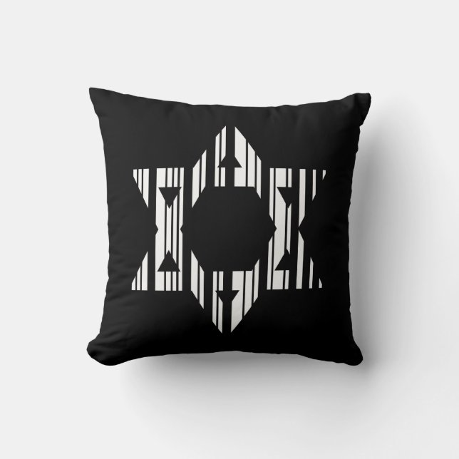STAR OF DAVID BAR CODE Judaism Pattern Design Throw Pillow (Front)