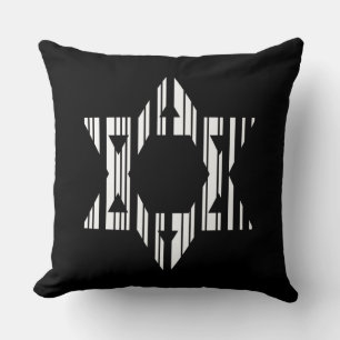 STAR OF DAVID BAR CODE Judaism Pattern Design Throw Pillow