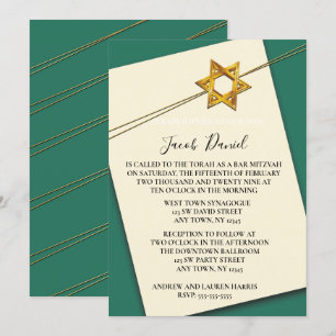 star of David  Bar Mitzi Invitation