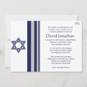 Star of David Bar Mitzvah Invitation