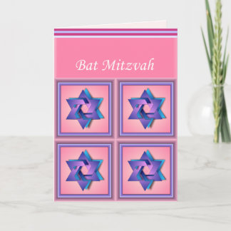 Star of David Bat Mitzvah card