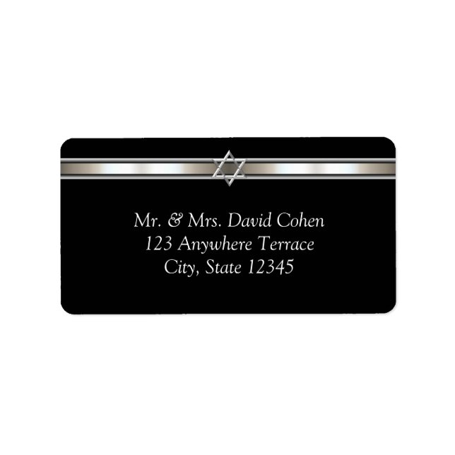 Star of David Black Address Labels (Front)