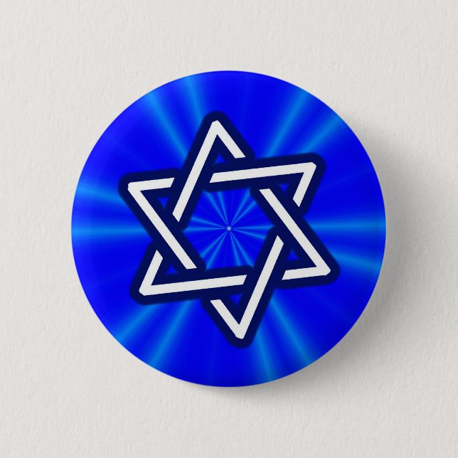 Star of David (Blue) 2 Inch Round Button (Front)