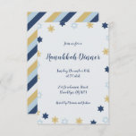 Star of David | Blue and Gold  Hanukkah Dinner Invitation<br><div class="desc">Cute Hanukkah Blue Star of David Pattern</div>