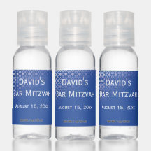 Star of David Blue Bar Mitzvah Hand Sanitizer