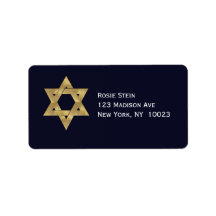 Star of David Blue et étiquette de adresse d'accen