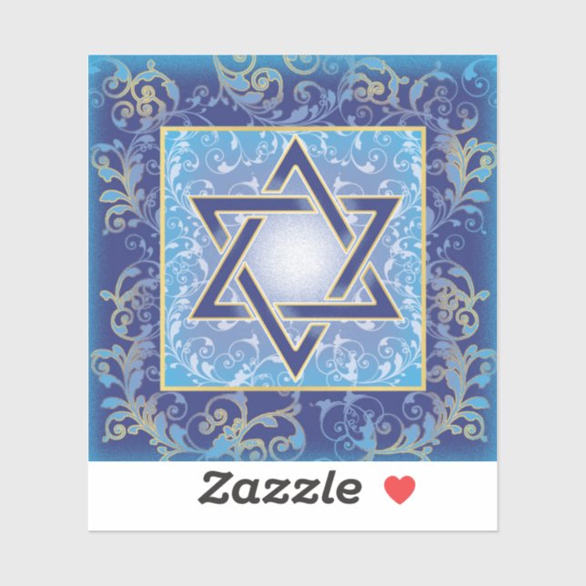 Star of David Blue Gold Sticker (Sheet)