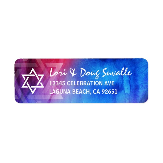 Star of David Blue Red Fire Ice Adresse de retour (Devant)
