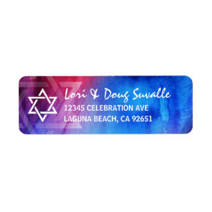 Star of David Blue Red Fire Ice Return Address