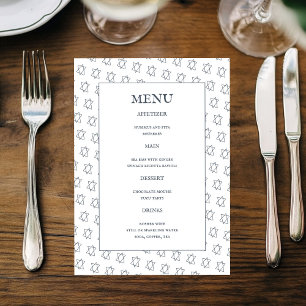Star of David B'nai Bat Bar Mitzvah Jewish Wedding Menu