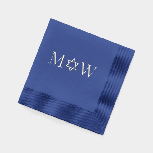 Star of David Bride Groom Wedding 2 Init Monogram Foil Napkins (Left)