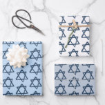 Star of David Brush Bar Bat Mitzvah Jewish Blue Wrapping Paper Sheet<br><div class="desc">Hope you like this hand made paper variety pack. Check out my shop for lots more colours and patterns and let me know if you'd like something customized. Change the background colours if you like. I have matching cards and other items too.. check out my shop or get in touch!...</div>