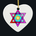 Star Of David Ceramic Ornament<br><div class="desc">Jewish gifts and gift ideas with stained glass Jewish Star of David.</div>