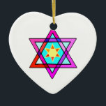 Star Of David Ceramic Ornament<br><div class="desc">Jewish gifts and gift ideas with stained glass Jewish Star of David.</div>