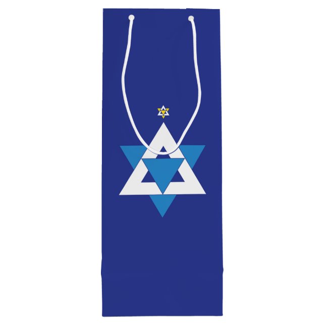 Star of David Christmas Tree Wine Gift Bag (Back)