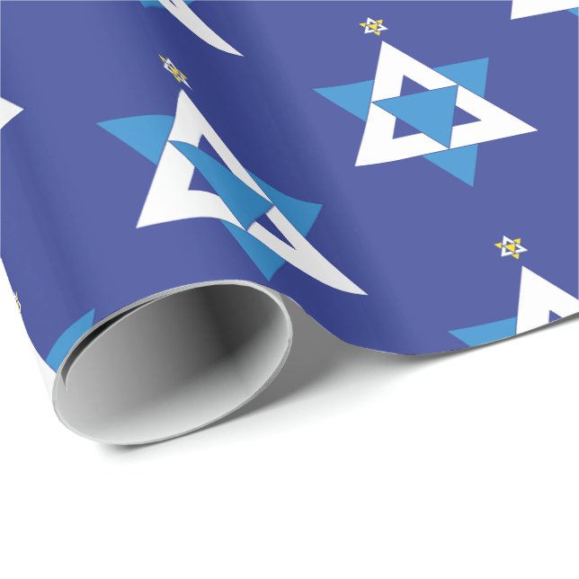 Star of David Christmas Tree Wrapping Paper (Roll Corner)