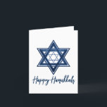 Star of David | Classic Blue Modern Happy Hanukkah Holiday Card<br><div class="desc">Minimal classic blue Bar/Bat Mitzvah and Hanukkah modern Star of David against a white background creates an elegant,  sophisticated design. For other coordinating colours or matching products,  visit JustFharryn @ Zazzle.com. All rights reserved. #zazzlemade</div>