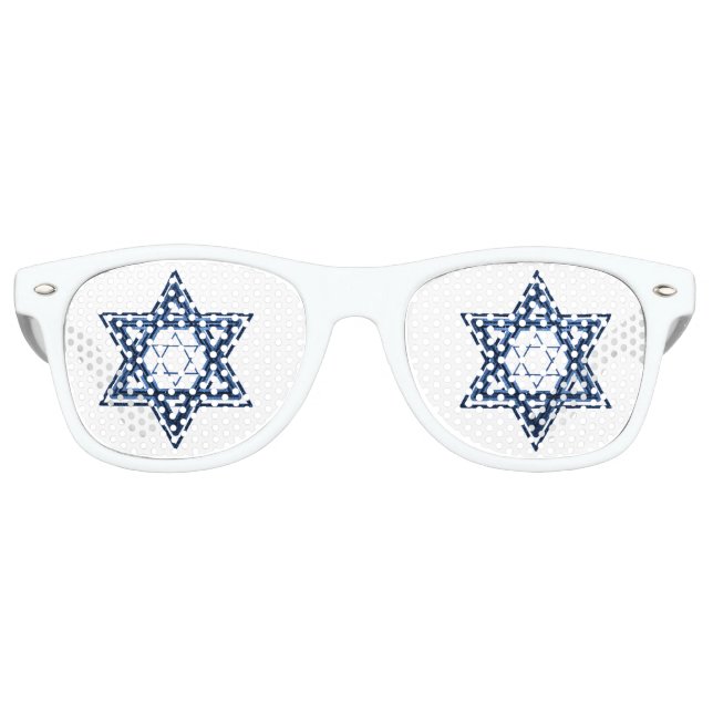 Star of David | Classic Blue Modern Minimalist Retro Sunglasses (Front)