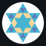 Star Of David Classic Round Sticker<br><div class="desc">sticker</div>