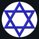 Star of David Classic Round Sticker<br><div class="desc">Star of David - Available in Blue or Gold.

You can add your own words,  pictures,  and/or change the background colour using Zazzle's great customization tools.   This image is available on dozens of other products too.</div>