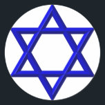 Star of David Classic Round Sticker<br><div class="desc">Star of David - Available in Blue or Gold.

You can add your own words,  pictures,  and/or change the background colour using Zazzle's great customization tools.   This image is available on dozens of other products too.</div>