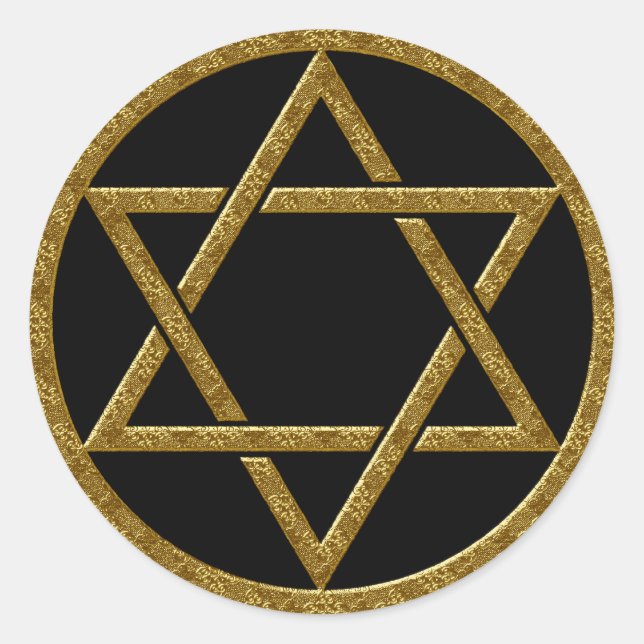 STAR OF DAVID CLASSIC ROUND STICKER (Front)