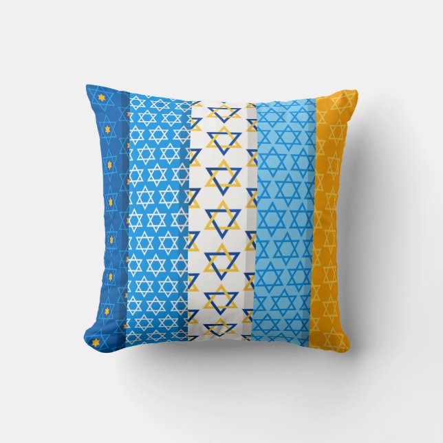 Star of David colourful pattern Throw Pillow (Front)