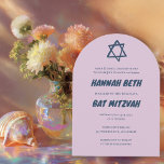 Star of David Custom B'nai Bat Bar Mitzvah Arched Invitation<br><div class="desc">Perfect card to announce a bar mitzvah, bat mitzvah or other Jewish celebration! Hand made art for you! FULLY CUSTOMIZABLE! Click on “Personalize” above to edit the text. Click "edit using design tool" to adjust the fonts, colours and placements and to delete the frame or back side design if you...</div>