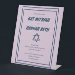 Star of David Custom B'nai Bat Bar Mitzvah Pedestal Sign<br><div class="desc">Perfect sign for a bar mitzvah, bat mitzvah or other Jewish celebration! Hand made art for you! FULLY CUSTOMIZABLE! Click on “Personalize” above to edit the text. Click "edit using design tool" to adjust the fonts, colours and placements and to delete the frame if you wish. Also available in different...</div>