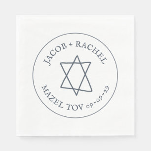 Star of David Custom MAZEL TOV Jewish Wedding Napkin