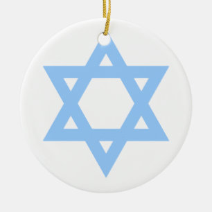 Star of David Customized Hanukkah Christmas Tree Ceramic Ornament