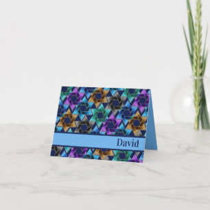 Star of David Damask Thank You Card