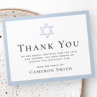 Star of David dusty blue border funeral sympathy