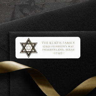 Star of David Elegant Faux Gold Return Address
