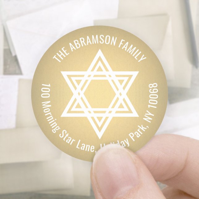 Star of David Faux Gold Foil Return Address Labels (Creator Uploaded)